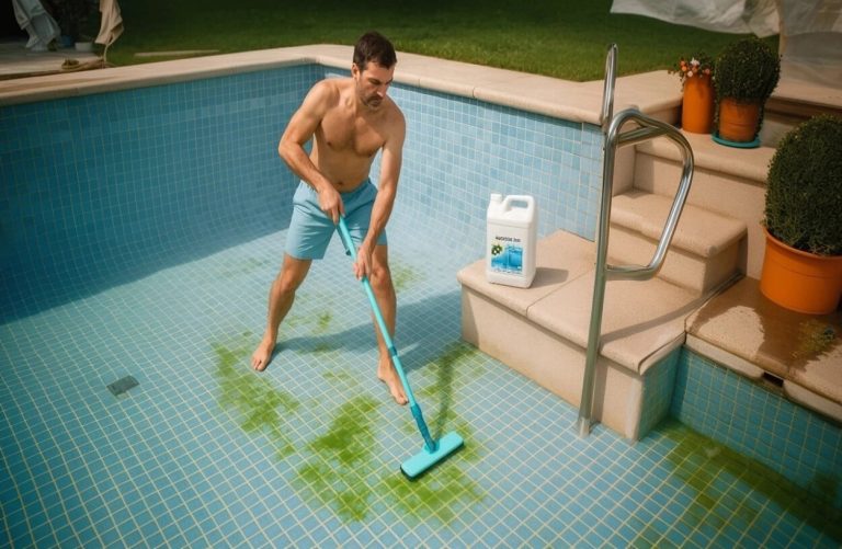 algues dans piscine