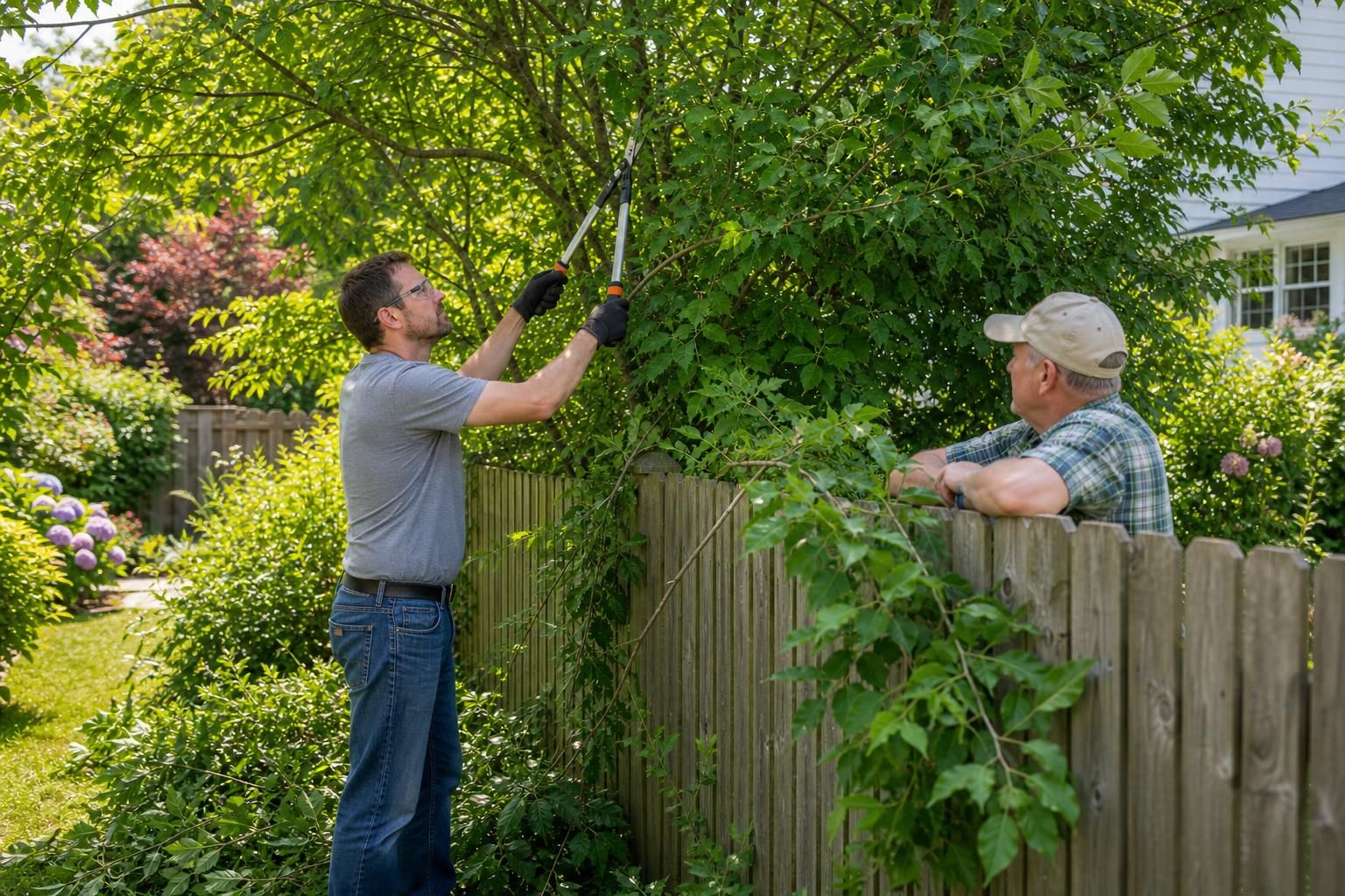 chaque été, il taille les branches envahissantes de son jardin, mais cette fois, son voisin a invoqué le code civil, entraînant un conflit inattendu entre voisins.