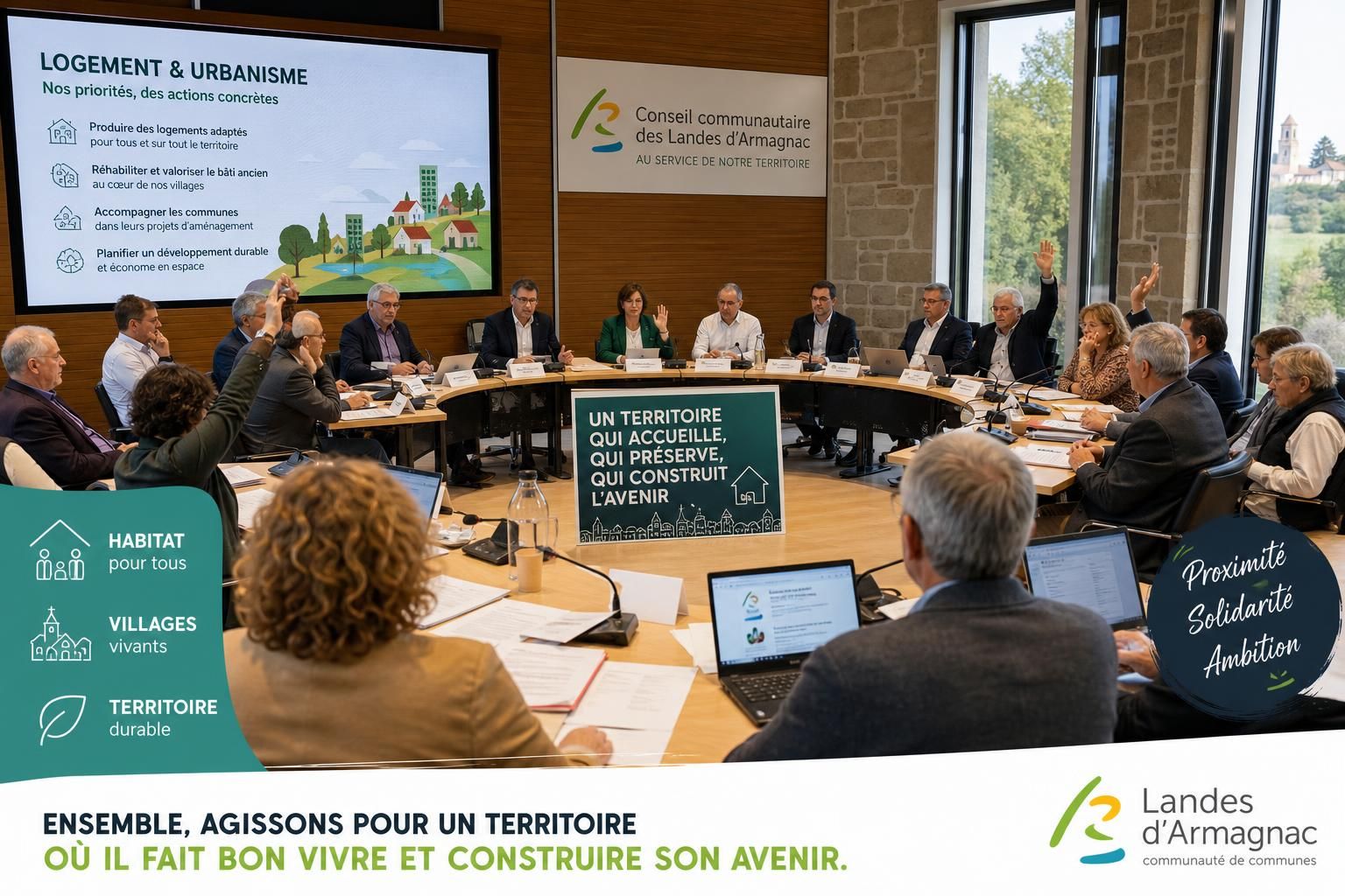 le conseil communautaire des landes d’armagnac réorganise son exécutif et initie une campagne ambitieuse pour lutter contre l’habitat indigne dans la région.